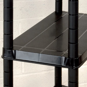 Ραφιέρα Αποθήκευσης 4 Επιπέδων Μαύρη 244x30,5x130 εκ. Πλαστική - PAKOBAZAAR