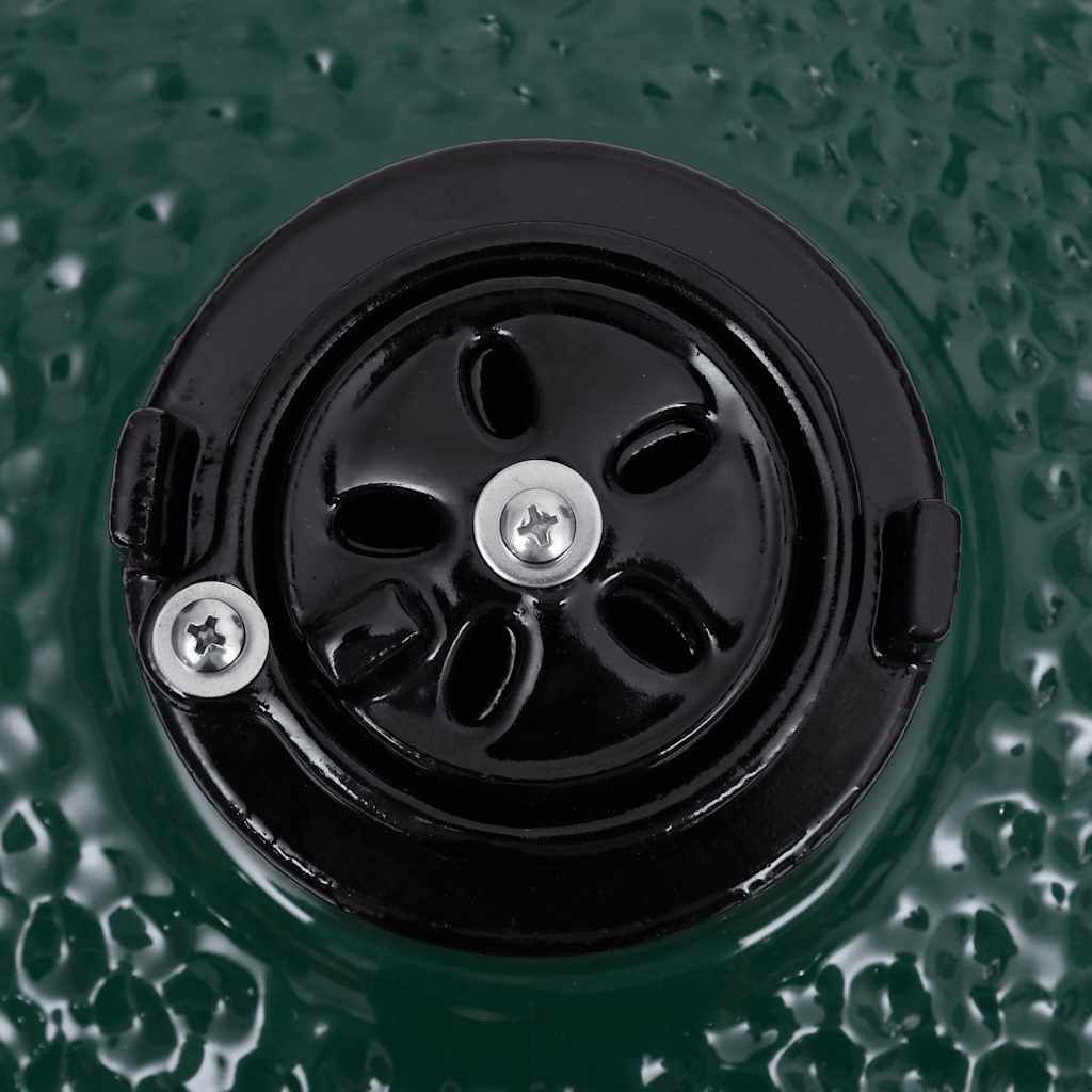 Ψησταριά Καπνιστήριο Kamado 2 σε 1 Πράσινη 56 εκ. Κεραμική