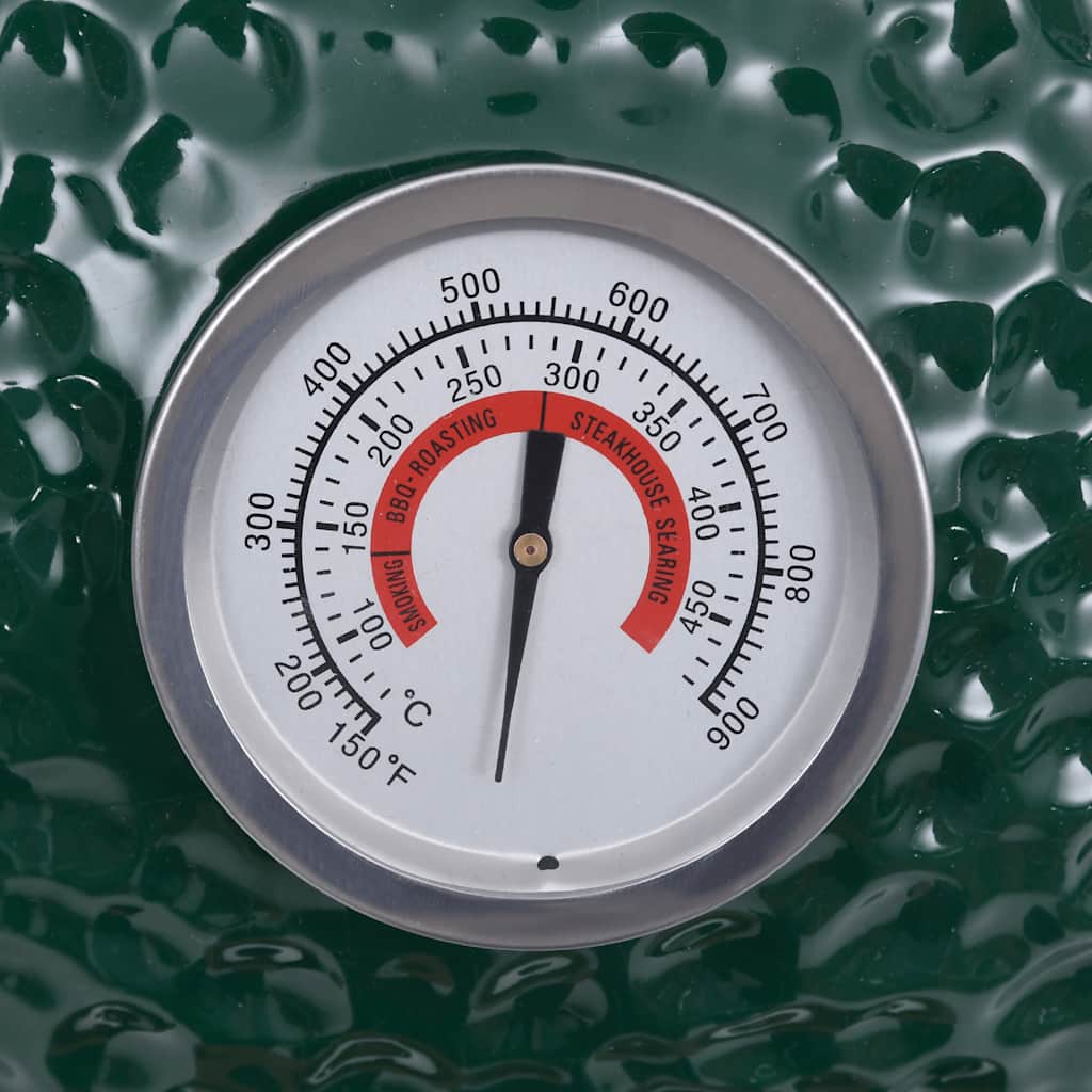 Ψησταριά Καπνιστήριο Kamado 2 σε 1 Πράσινη 56 εκ. Κεραμική