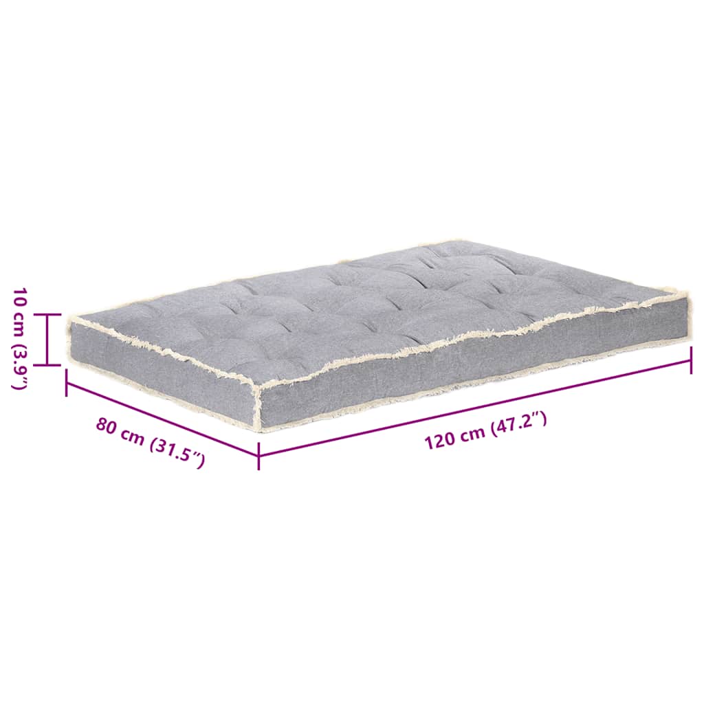 Μαξιλάρι Καναπέ Παλέτας Ανθρακί 120 x 80 x 10 εκ.