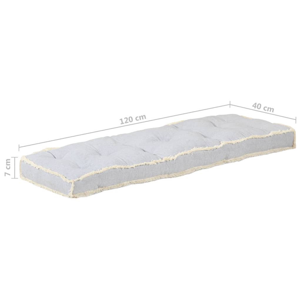 Μαξιλάρι Καναπέ Παλέτας Γκρι 120 x 40 x 7 εκ.