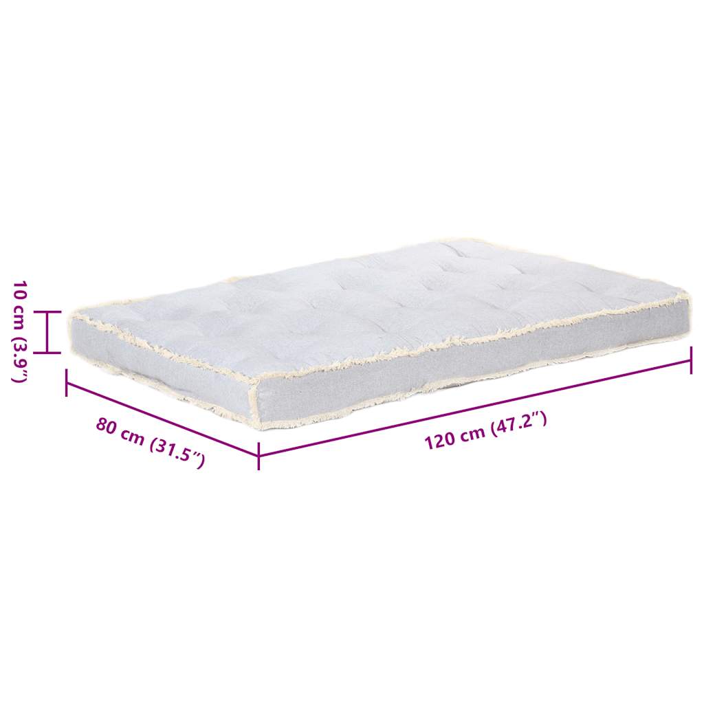 Μαξιλάρι Καναπέ Παλέτας Γκρι 120 x 80 x 10 εκ.