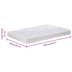 Μαξιλάρι Καναπέ Παλέτας Γκρι 120 x 80 x 10 εκ.