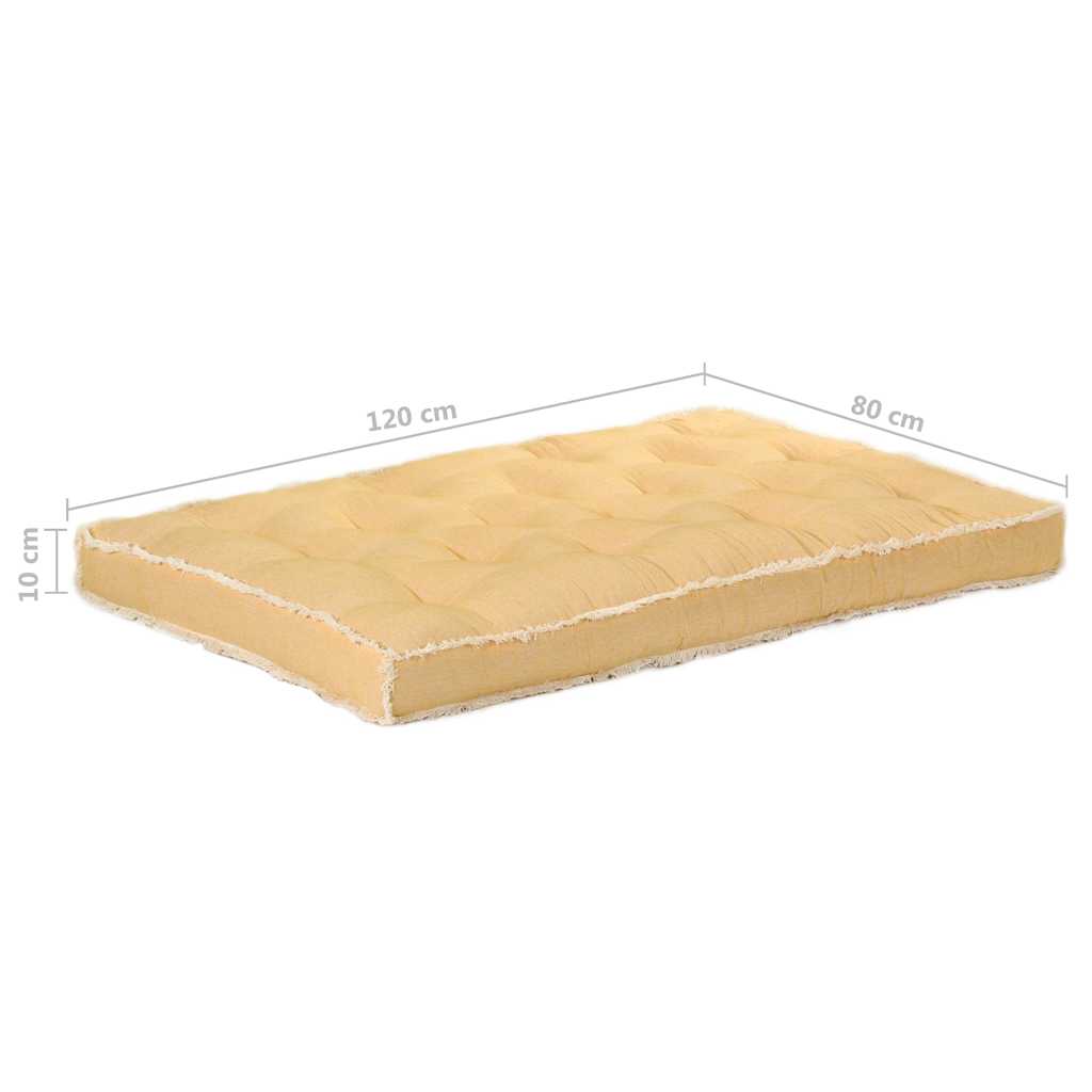 Μαξιλάρι Καναπέ Παλέτας Κίτρινο 120 x 80 x 10 εκ.