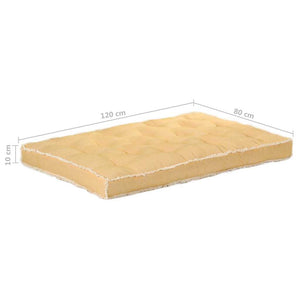 Μαξιλάρι Καναπέ Παλέτας Κίτρινο 120 x 80 x 10 εκ.