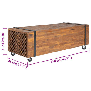 Τραπεζάκι Σαλονιού 110 x 45 x 38 εκ. από Μασίφ Ξύλο Teak - Pakobazaar