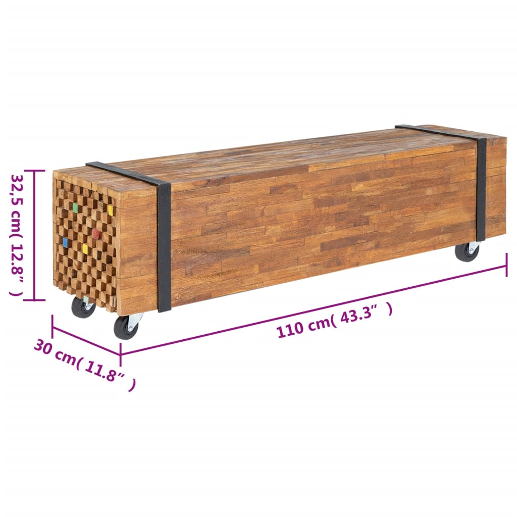 Έπιπλο Τηλεόρασης 110 x 30 x 32,5 εκ. από Μασίφ Ξύλο Teak