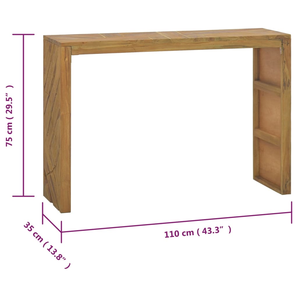 Τραπέζι Κονσόλα 110 x 35 x 75 εκ. από Μασίφ Ξύλο Teak