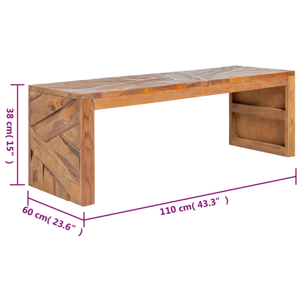 Έπιπλο Τηλεόρασης 110 x 60 x 38 εκ. από Μασίφ Ξύλο Teak