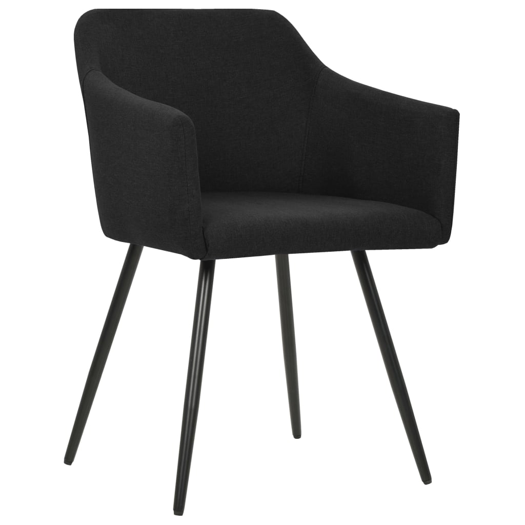 Καρέκλες Τραπεζαρίας 6 τεμ. Μαύρες Υφασμάτινες