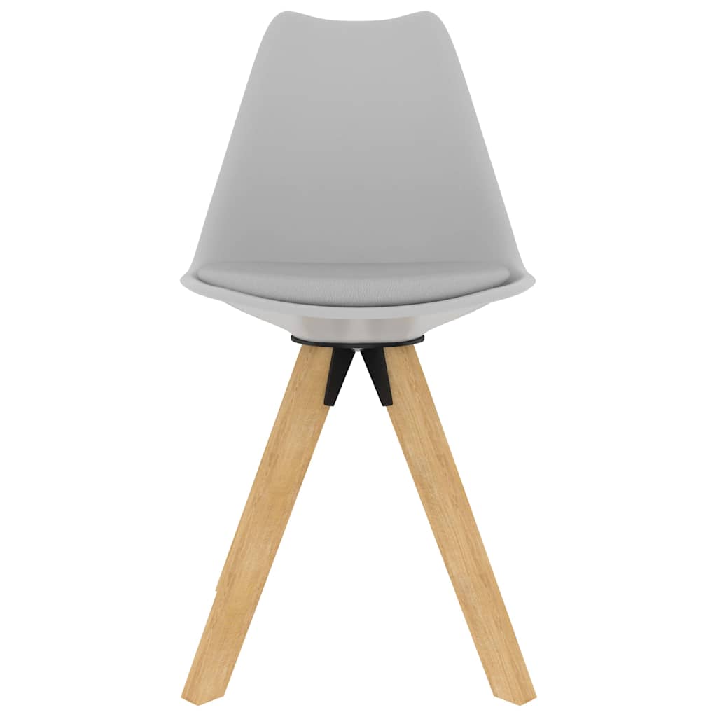 Καρέκλες Τραπεζαρίας 6 τεμ. Γκρι Πολυπροπυλ./Μασίφ Ξύλο Οξιάς