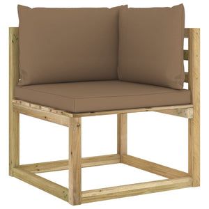 Σαλόνι Κήπου 7 τεμ. Εμποτ. Ξύλο Πεύκου με Μαξιλάρια