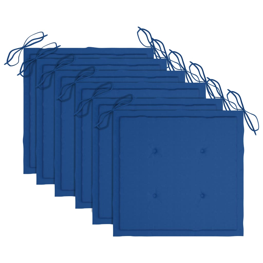 Καρέκλες Εξωτ. Χώρου Πτυσσόμενες 6 τεμ Ξύλο Ακακίας & Μαξιλάρια - PAKOBAZAAR