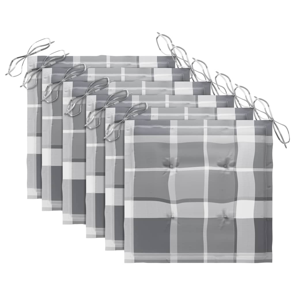 Καρέκλες Εξωτ. Χώρου Πτυσσόμενες 6 τεμ Ξύλο Ακακίας & Μαξιλάρια - PAKOBAZAAR