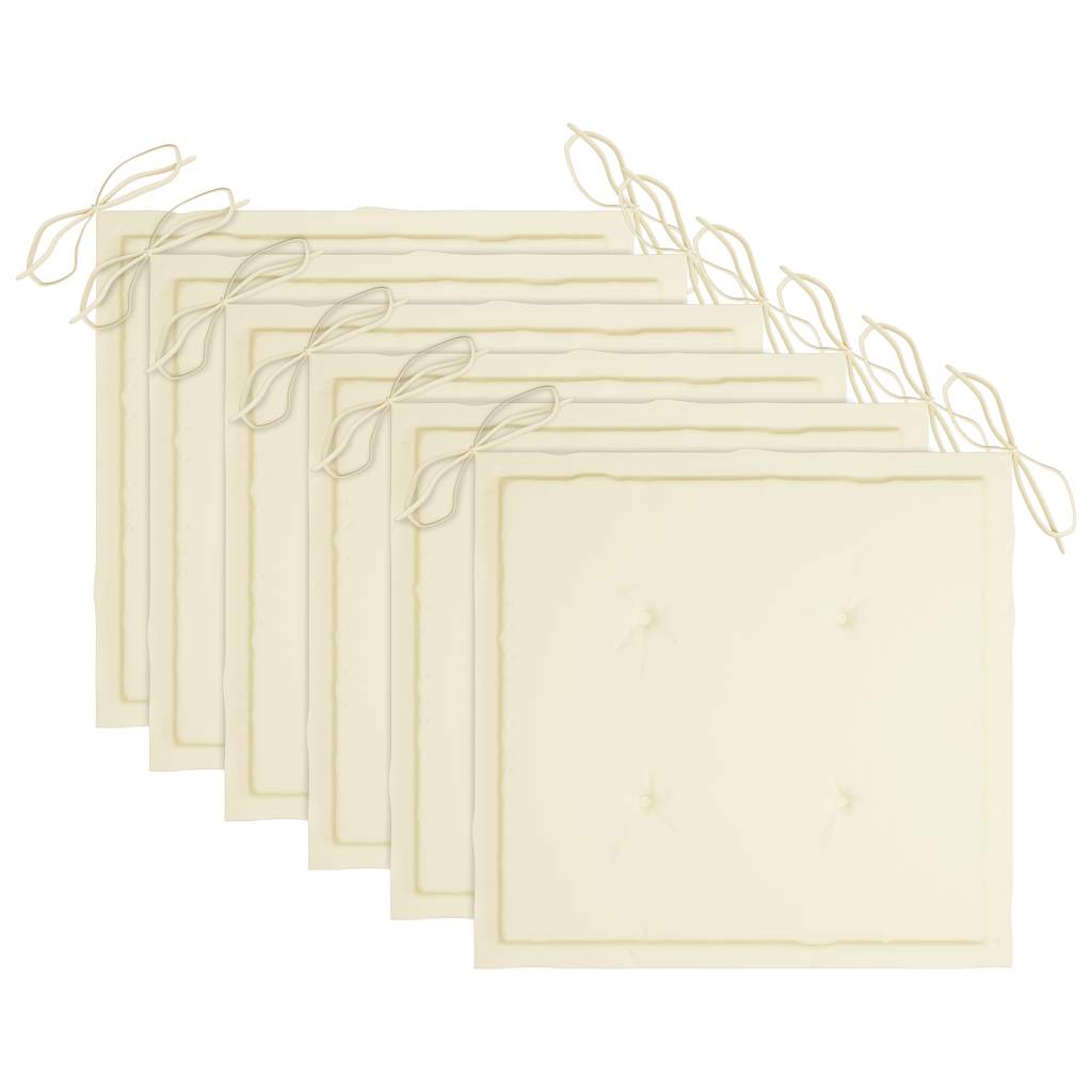 Καρέκλες Κήπου Πτυσσόμενες 6 τεμ Μασίφ Ξύλο Ακακίας & Μαξιλάρια - PAKOBAZAAR