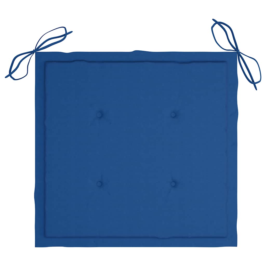 Πτυσσόμενες καρέκλες με μαξιλάρια Royal Blue 6 τεμάχια από μασίφ ξύλο τικ