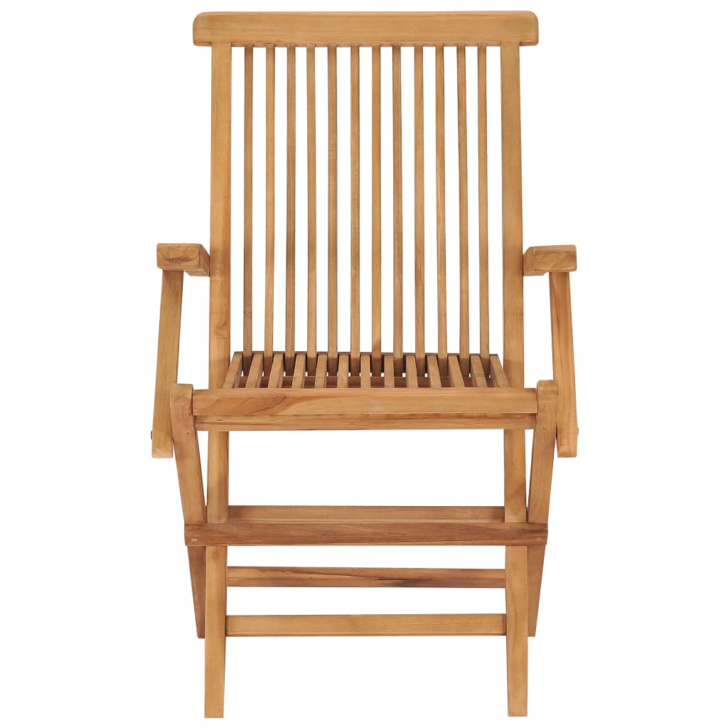 Καρέκλες Κήπου 4 τεμ. από Μασίφ Ξύλο Teak με Πράσινα Μαξιλάρια - PAKOBAZAAR