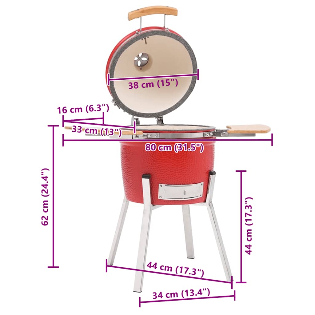 Ψησταριά Καπνιστήριο Kamado 33 εκ. Κεραμική