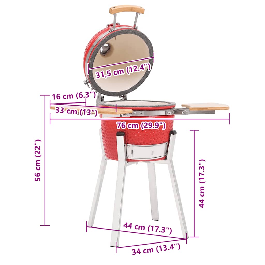 Ψησταριά Καπνιστήριο Kamado 33 εκ. Κεραμική