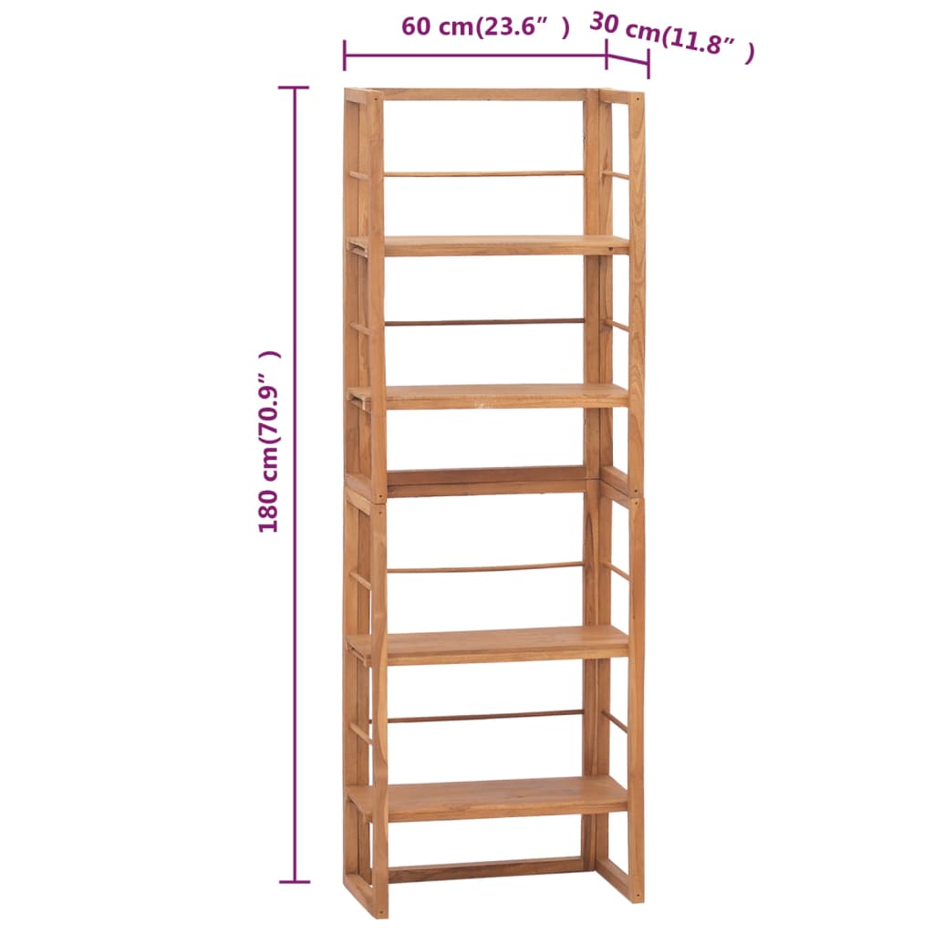 Ράφια 60x30x180 εκ. από Μασίφ Ξύλο Teak