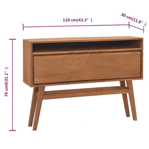 Τραπέζι Κονσόλα 110x30x79 εκ. από Μασίφ Ξύλο Teak