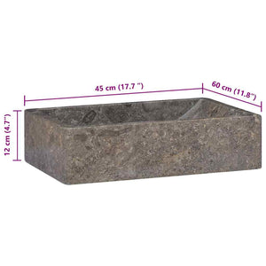 Νιπτήρας Γυαλιστερό Γκρι 45 x 30 x 12 εκ. Μαρμάρινος - PAKOBAZAAR