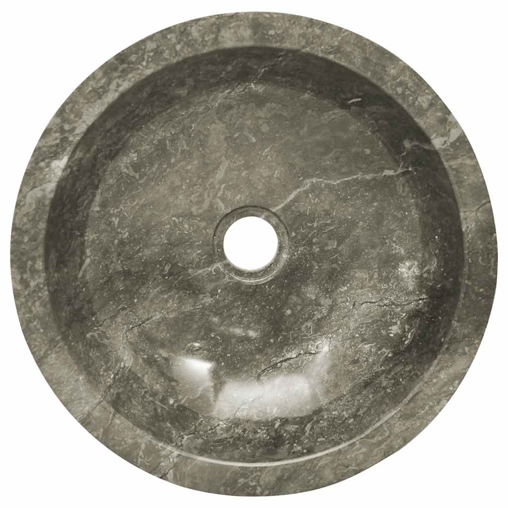 Νιπτήρας Γκρι Ø40x12 εκ. Μαρμάρινος - PAKOBAZAAR