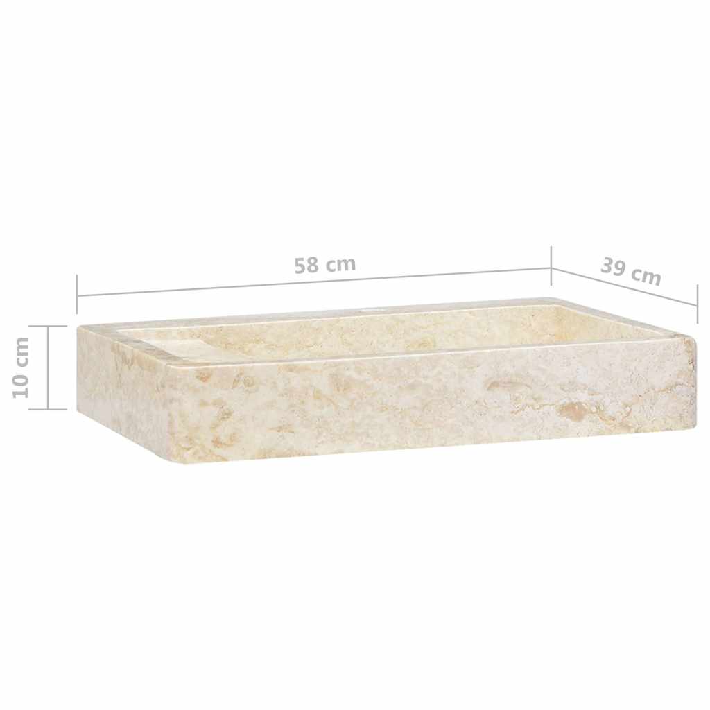Νιπτήρας Κρεμ 58 x 39 x 10 εκ. Μαρμάρινος