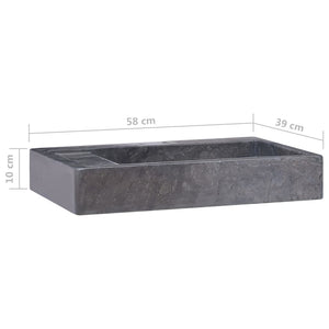 Νιπτήρας Μαύρος 58 x 39 x 10 εκ. Μαρμάρινος - PAKOBAZAAR