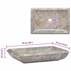 Νιπτήρας Γκρι 50 x 35 x 10 εκ. Μαρμάρινος - PAKOBAZAAR