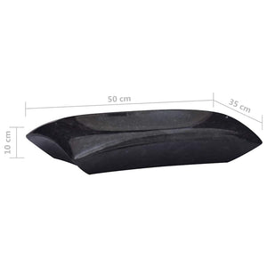 Νιπτήρας Μαύρος 50 x 35 x 10 εκ. Μαρμάρινος - Pakobazaar
