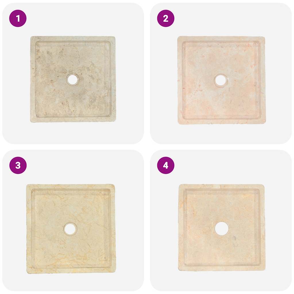 Νιπτήρας Κρεμ 40 x 40 x 10 εκ. Μαρμάρινος - PAKOBAZAAR