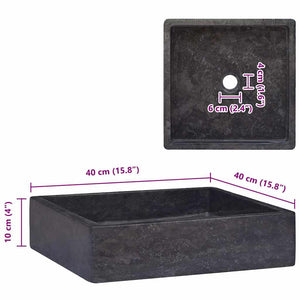 Νιπτήρας Μαύρος 40 x 40 x 10 εκ. Μαρμάρινος - PAKOBAZAAR