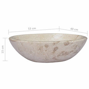 Νιπτήρας Κρεμ 53 x 40 x 15 εκ. Μαρμάρινος - PAKOBAZAAR