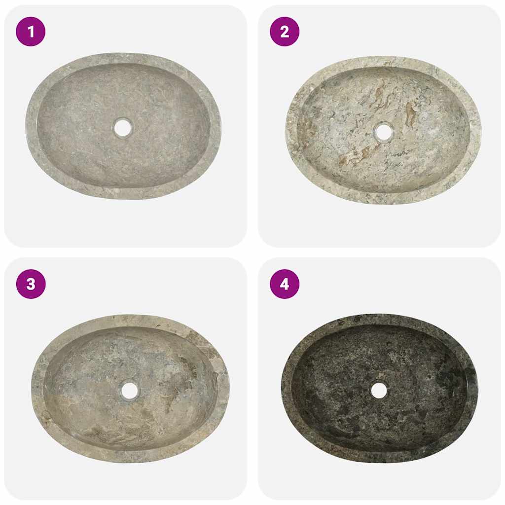 Νιπτήρας Γκρι 53 x 40 x 15 εκ. Μαρμάρινος - PAKOBAZAAR