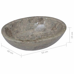 Νιπτήρας Γκρι 53 x 40 x 15 εκ. Μαρμάρινος - PAKOBAZAAR