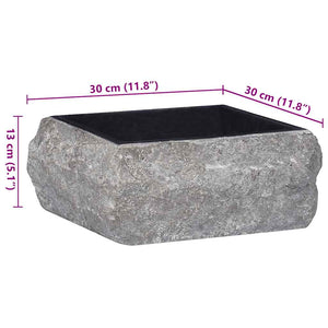 Νιπτήρας Μαύρος 30 x 30 x 13 εκ. Μαρμάρινος - PAKOBAZAAR