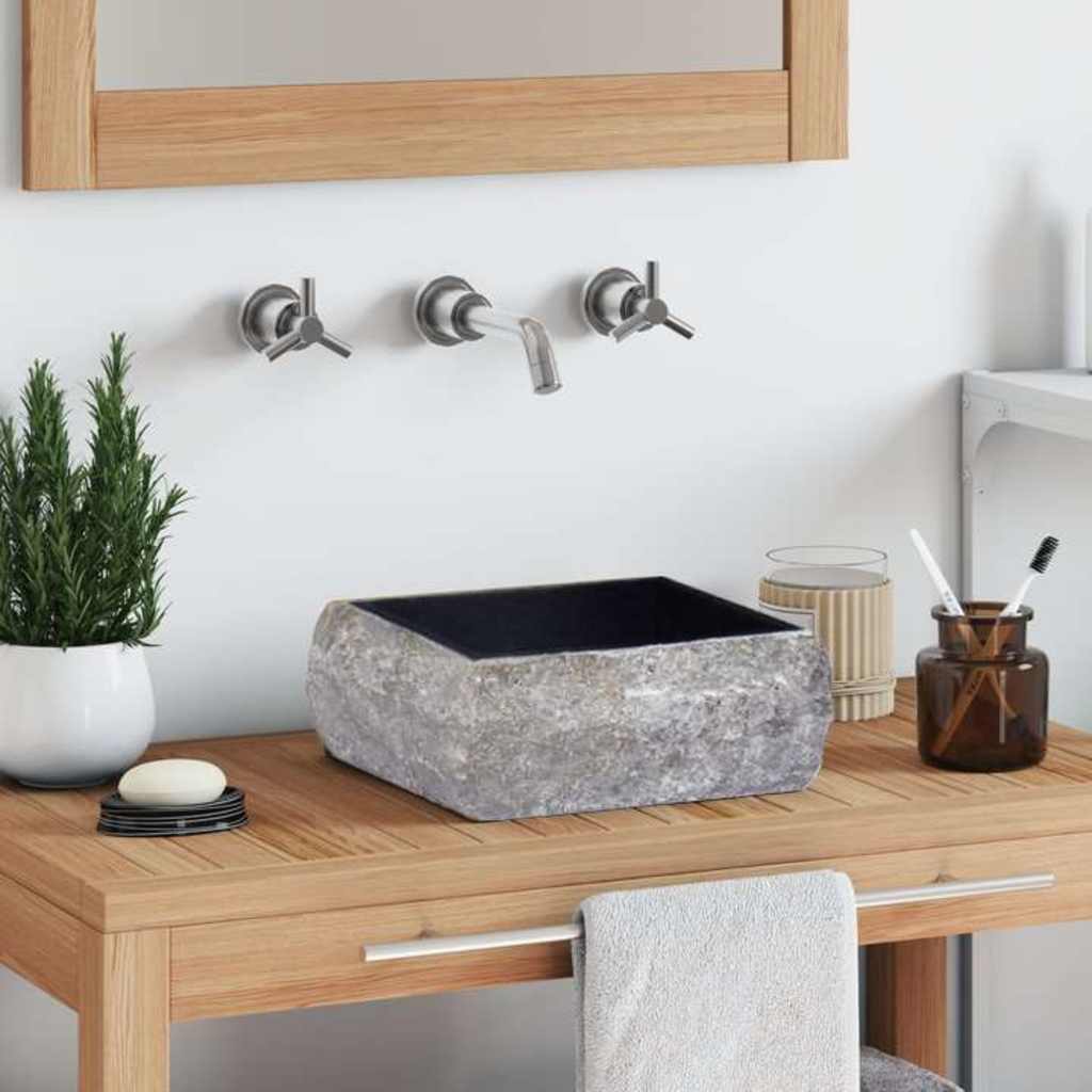 Νιπτήρας Μαύρος 30 x 30 x 13 εκ. Μαρμάρινος - PAKOBAZAAR