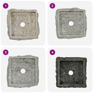 Νιπτήρας Γκρι 30 x 30 x 13 εκ. Μαρμάρινος - PAKOBAZAAR