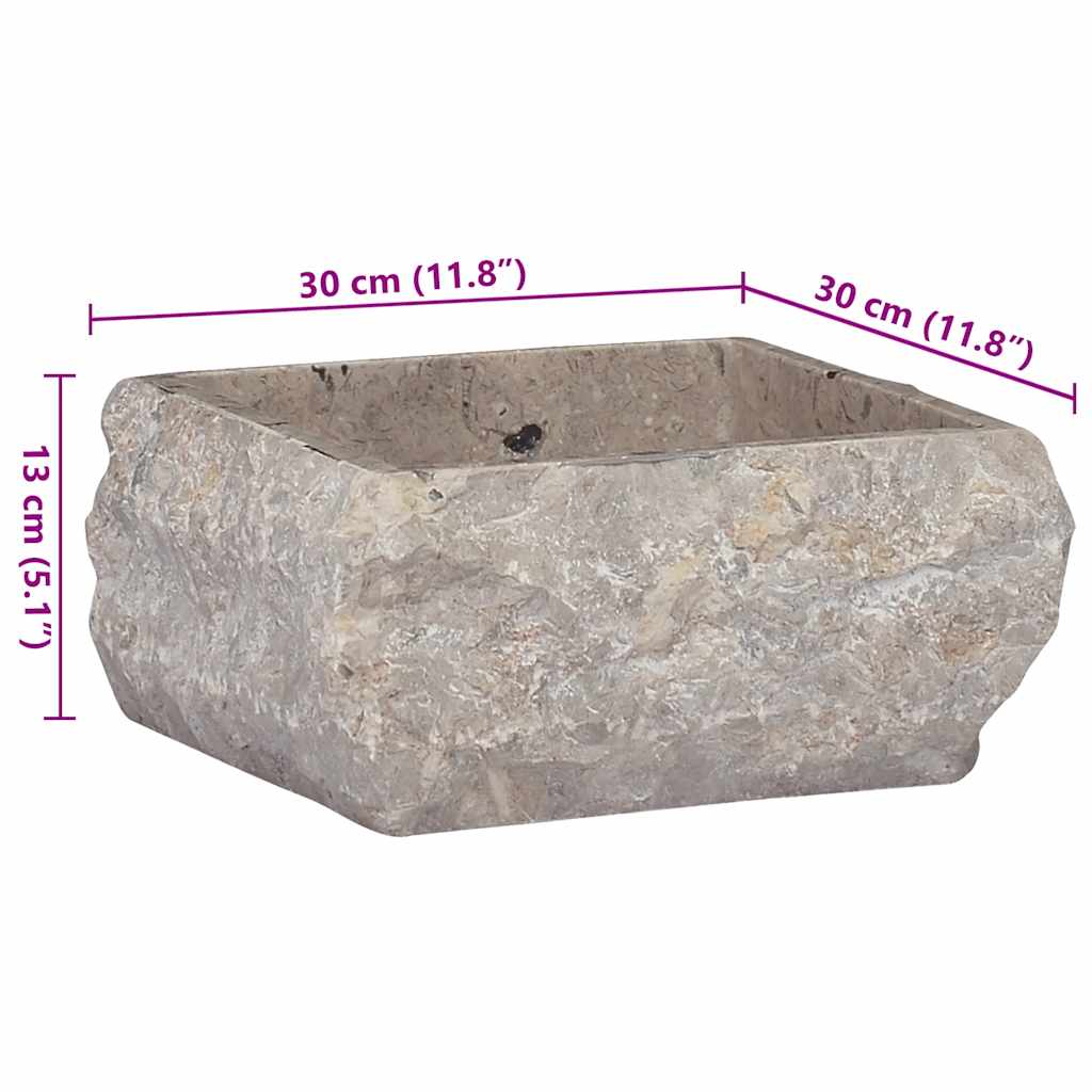 Νιπτήρας Γκρι 30 x 30 x 13 εκ. Μαρμάρινος - PAKOBAZAAR