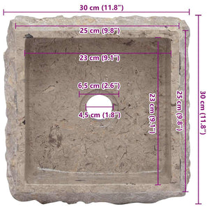 Νιπτήρας Γκρι 30 x 30 x 13 εκ. Μαρμάρινος - PAKOBAZAAR