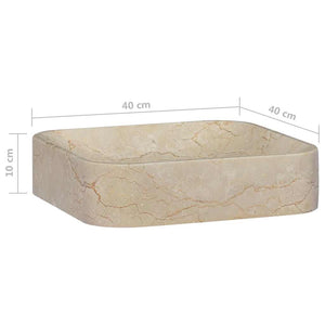 Νιπτήρας Κρεμ 40 x 40 x 10 εκ. Μαρμάρινος - PAKOBAZAAR