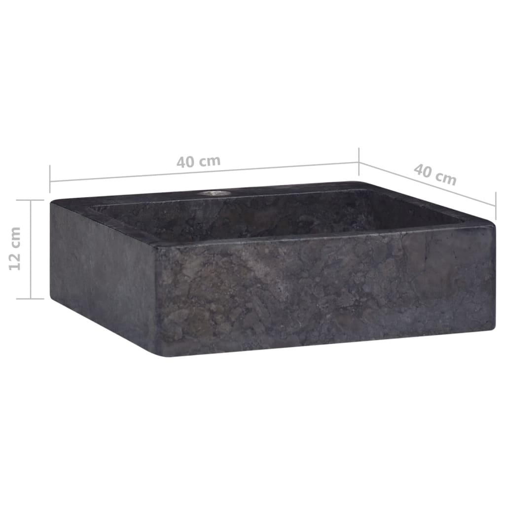 Νιπτήρας Μαύρος 40 x 40 x 12 εκ. Μαρμάρινος