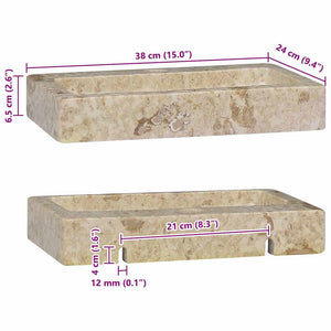 Νιπτήρας Επιτοίχιος Κρεμ 38 x 24 x 6,5 εκ. Μαρμάρινος - PAKOBAZAAR