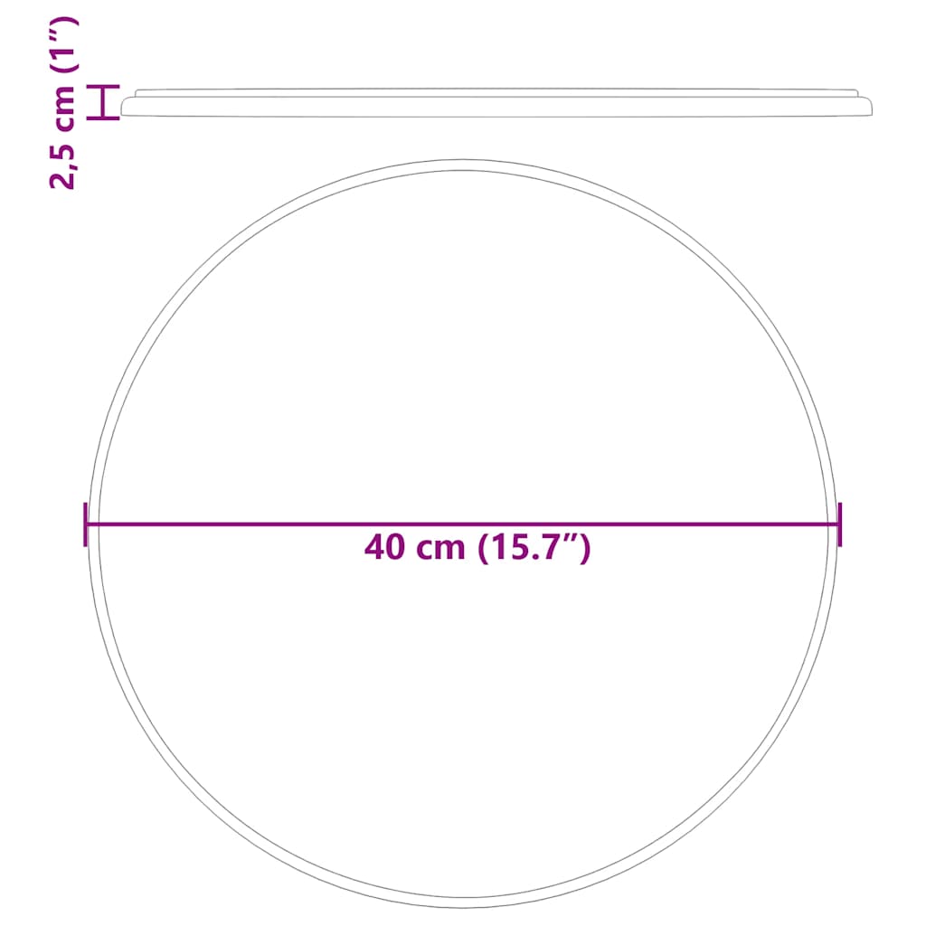 Επιφάνεια Τραπεζιού Μαύρη Ø40 x 2,5 εκ. Μαρμάρινη - PAKOBAZAAR