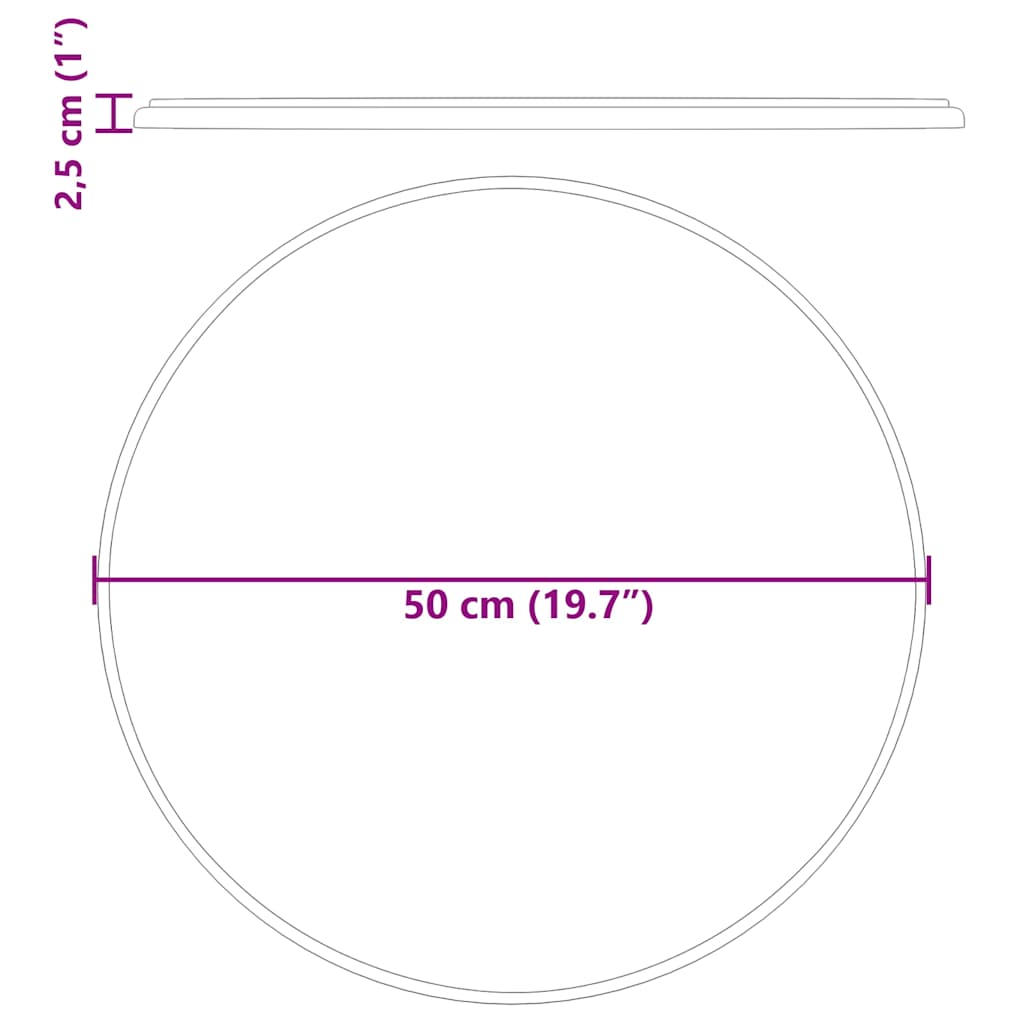 Επιφάνεια Τραπεζιού Γκρι Ø50 x 2,5 εκ. Μαρμάρινη - PAKOBAZAAR