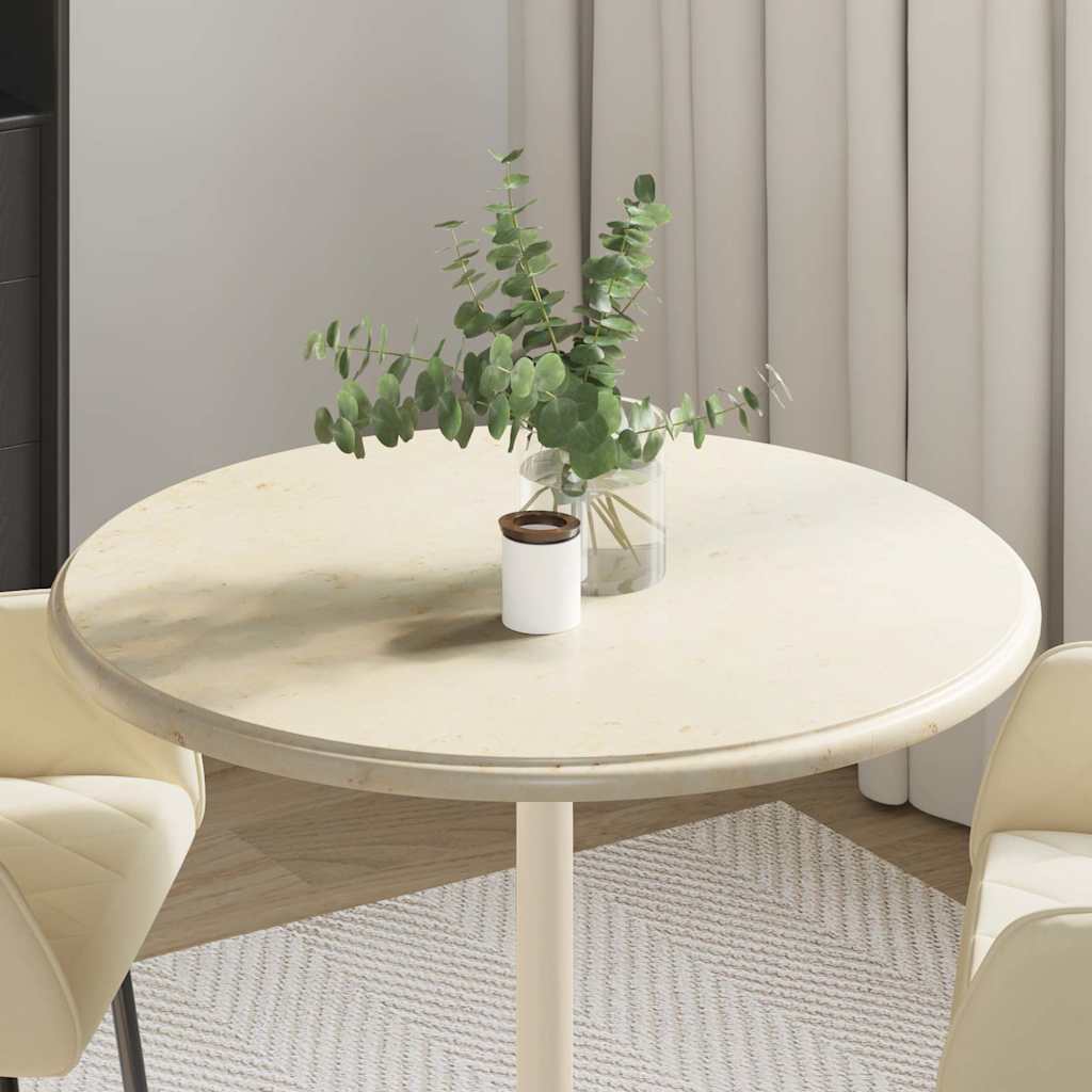Επιφάνεια Τραπεζιού Κρεμ Ø70 x 2,5 cm Μαρμάρινη - Pakobazaar