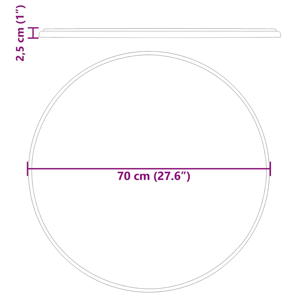 Επιφάνεια Τραπεζιού Γκρι Ø70 x 2,5 cm Μαρμάρινη