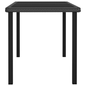 Σετ Τραπεζαρίας Κήπου 7 τεμ. Μαύρο Συνθετικό Ρατάν - PAKOBAZAAR