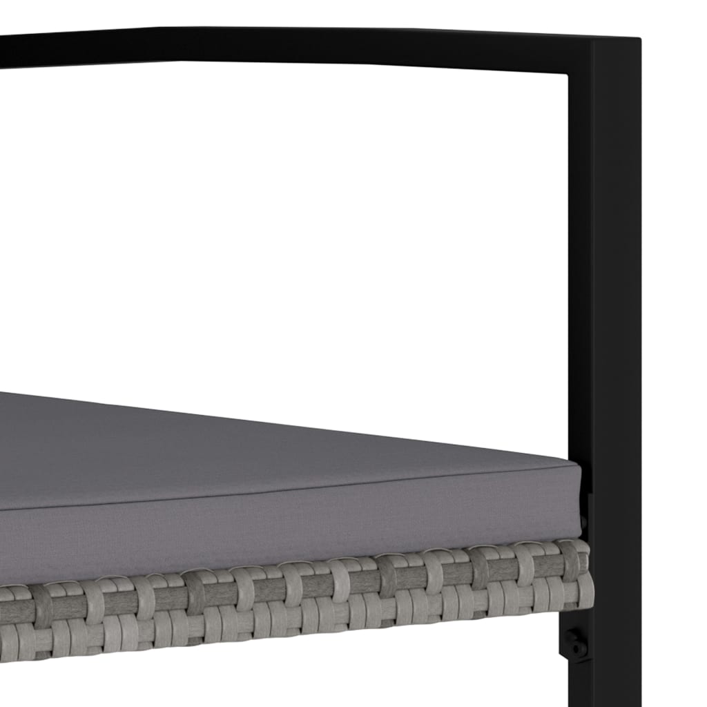 Σετ Τραπεζαρίας Κήπου 3 τεμ. Γκρι από Συνθετικό Ρατάν - PAKOBAZAAR